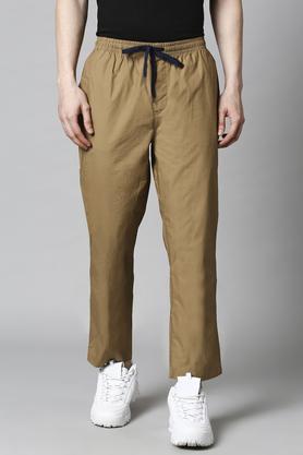 Buy STOP Khaki Mens Slim Fit Solid Track Pants