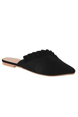 Black flat best sale mule slides