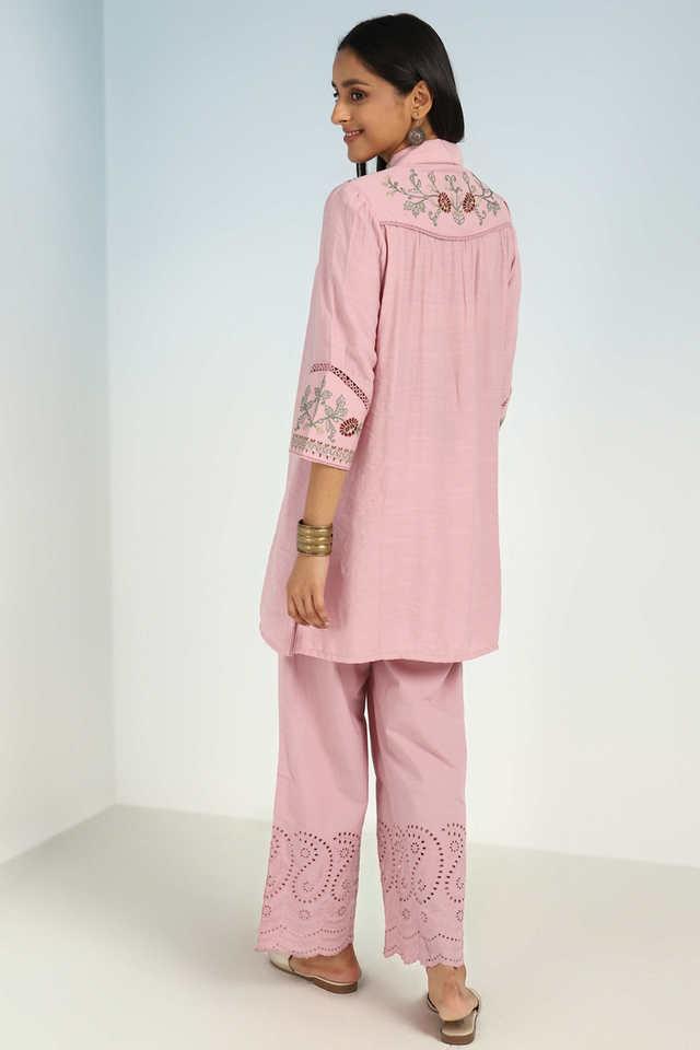 Lakshita Peach-Coloured Solid Kurti - Absolutely Desi