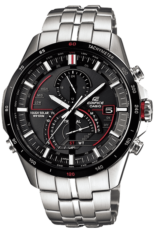 Casio edifice black metal sales strap watch