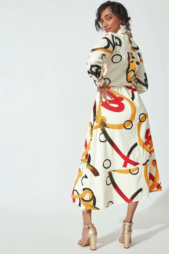 Buy THE LABEL LIFE White Abstract Mickey Print Dress by Disney