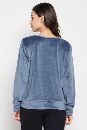 Navy velour outlet sweatshirt