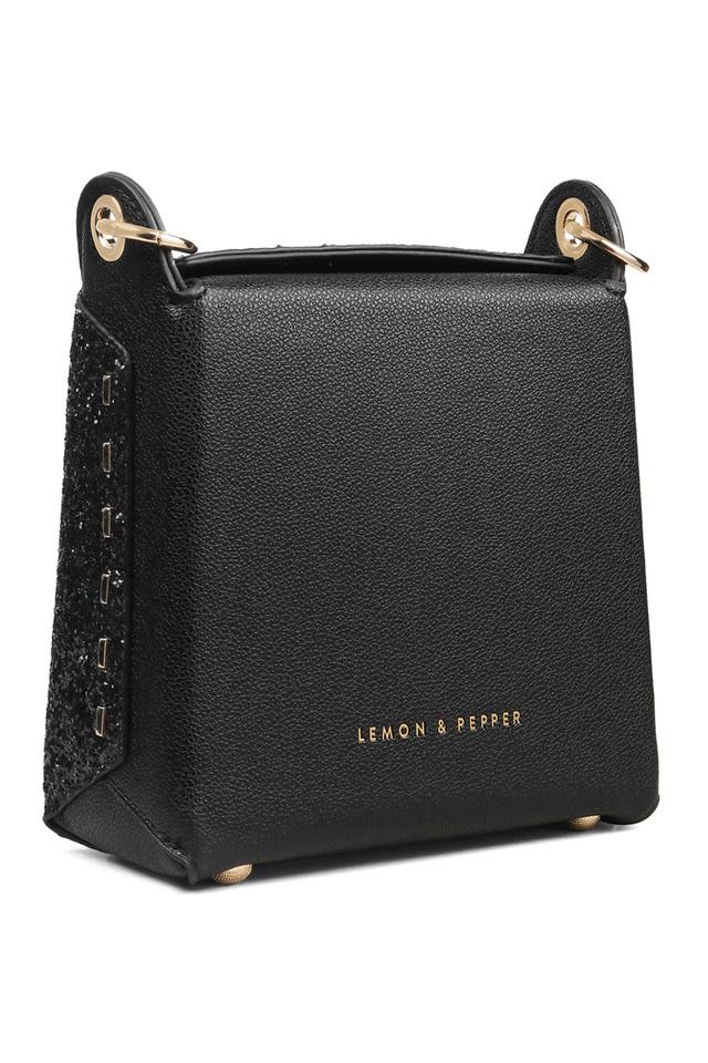 Buy LEMON PEPPER Black Womens Textured Small Sling Bag Shoppers Stop