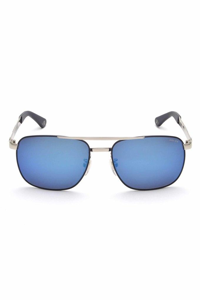 Pair of blue sunglasses for men with fabric cover