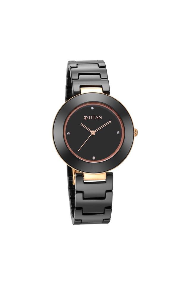 Titan black watch ladies sales