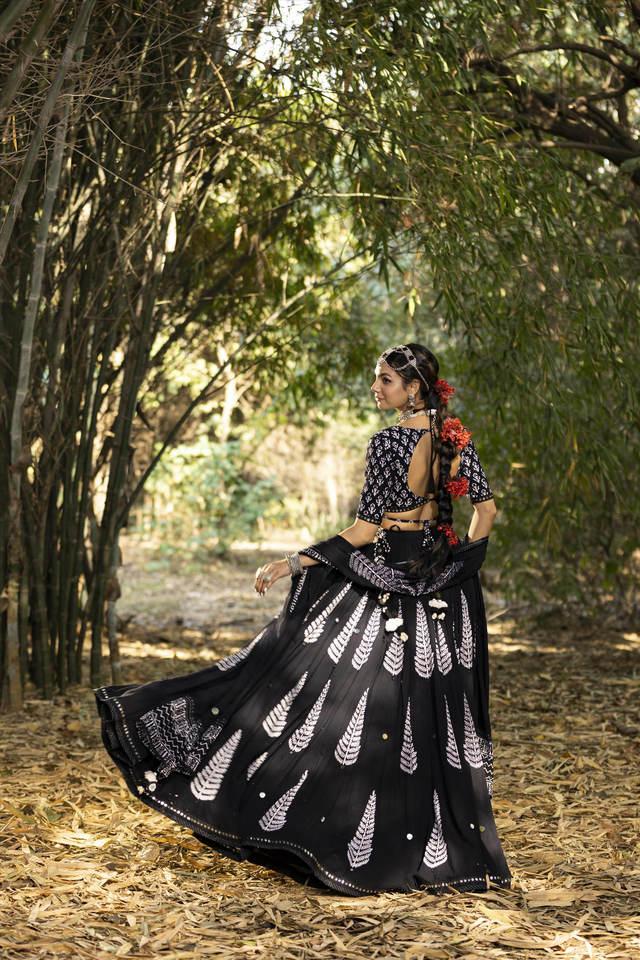 Buy Embroidered Cotton Lehenga Choli Online : 163398 -