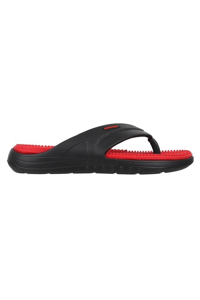 Nike flip flops red best sale and black