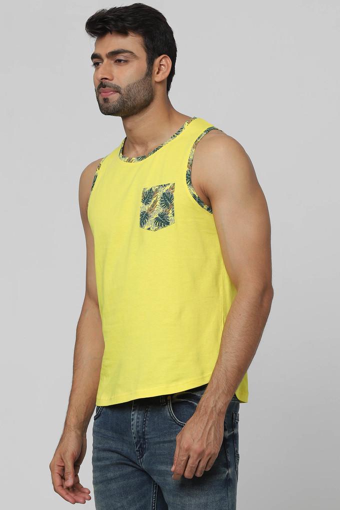 Mens yellow outlet sleeveless shirt