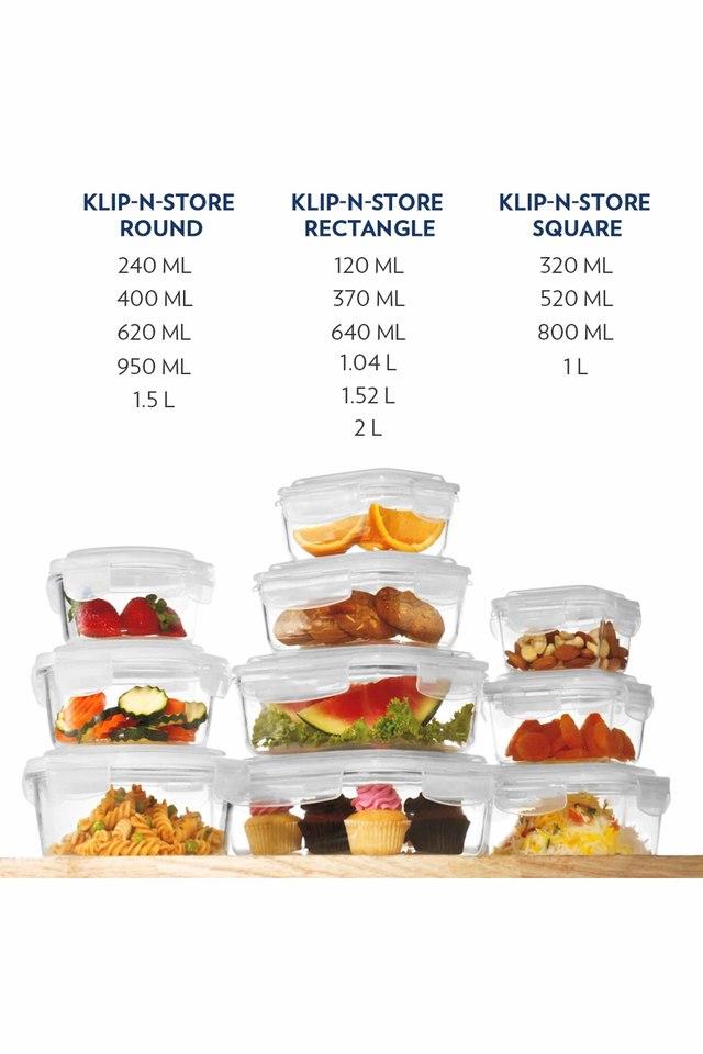 Borosil Klip N Store Glass Storage Container For Kitchen With Air