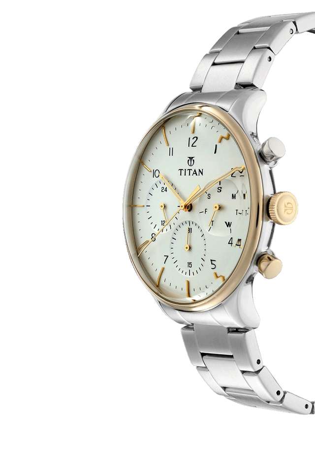 Buy TITAN Unisex Chronograph Metallic Watch 90102BM01 Shoppers Stop