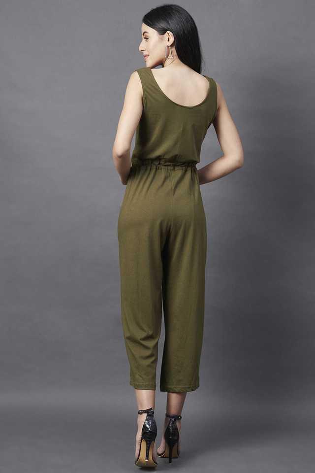 Olive green sales jumpsuit womens