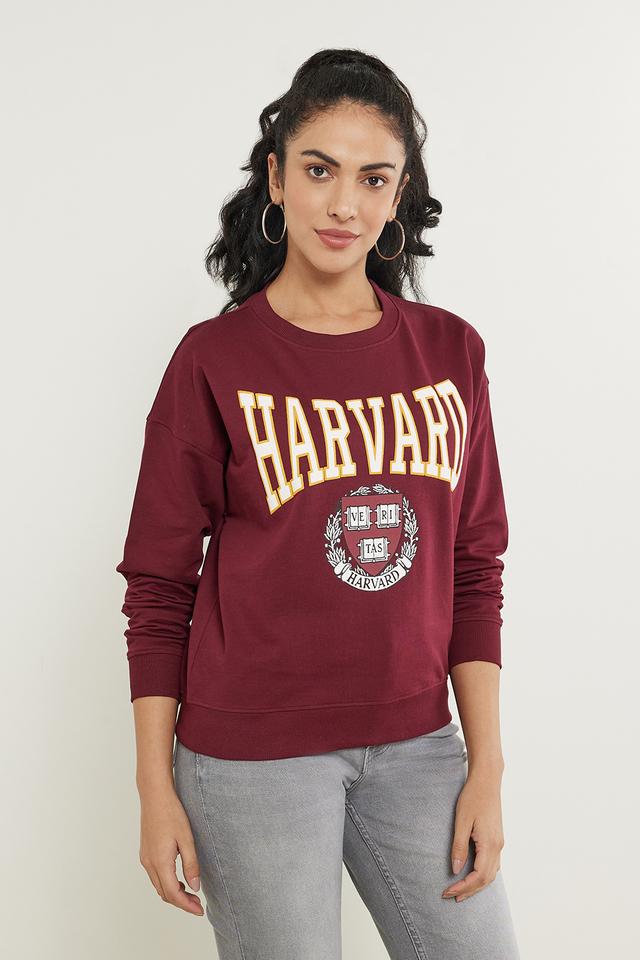 Maroon hot sale sweatshirt women's