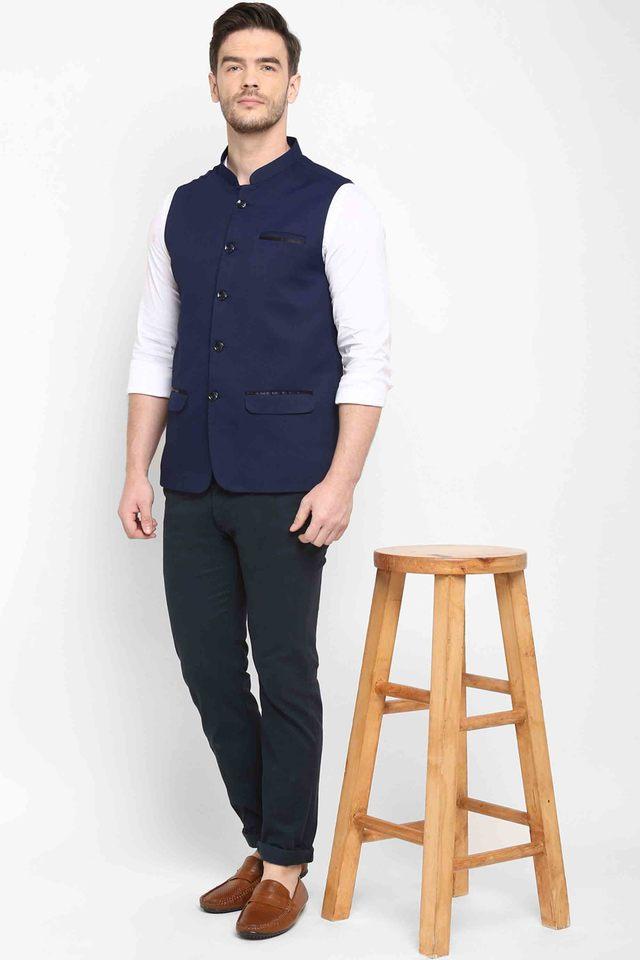 Buy Allen Solly Beige Slim Fit Texture Nehru Jacket for Mens Online @ Tata  CLiQ