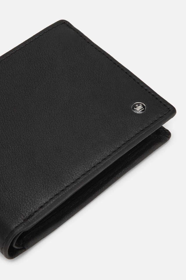 Buy Louis Philippe Men Black Leather Bi-Fold Wallet Online at Low