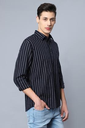 Buy CALVIN KLEIN JEANS Navy Mens Slim Fit Stripes Shirt