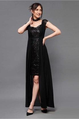 Unique Bargains Women's Sweetheart Neck Knit Side Slit Twist Front