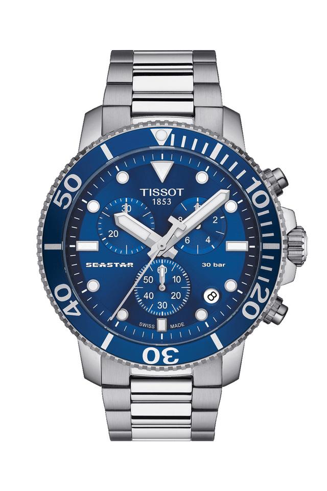 Mens Blue Dial Stainless Steel Chronograph Watch T1204171104100