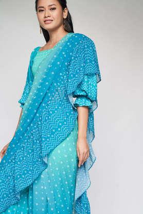 GLOBAL DESI - Aqua Saree - Main