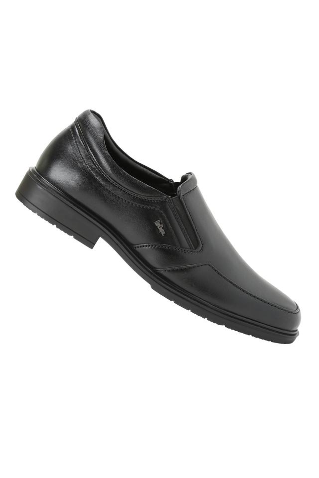 Mens black leather slip cheap on trainers