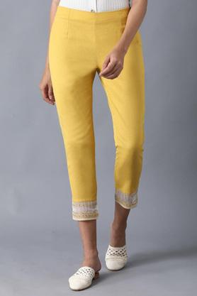 Buy W Womens Yellow Slim Pants