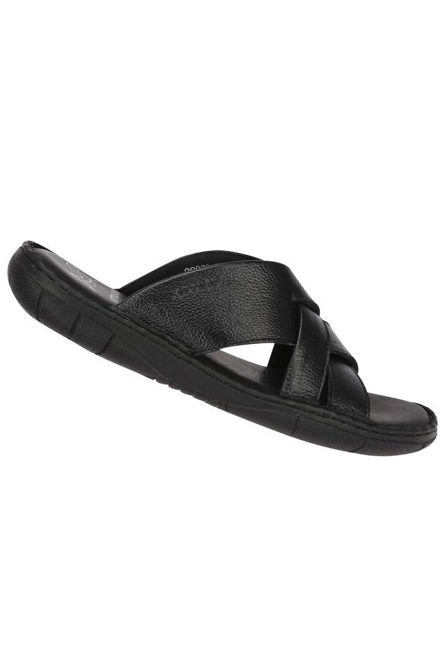 Mens Plain Leather Slippers