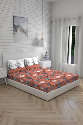 Buy LAYERS Utsav 100 Cotton Festive Printed Double Bedsheet Gift