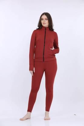 Buy MAYSIXTY Red Solid Spandex Regular Fit Women's Tracksuit