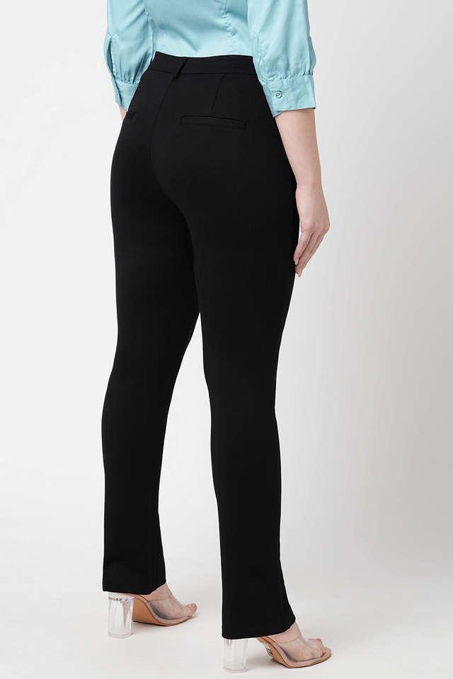 Buy KRAUS Black High Rise Blended Straight Fit Women's Tregging