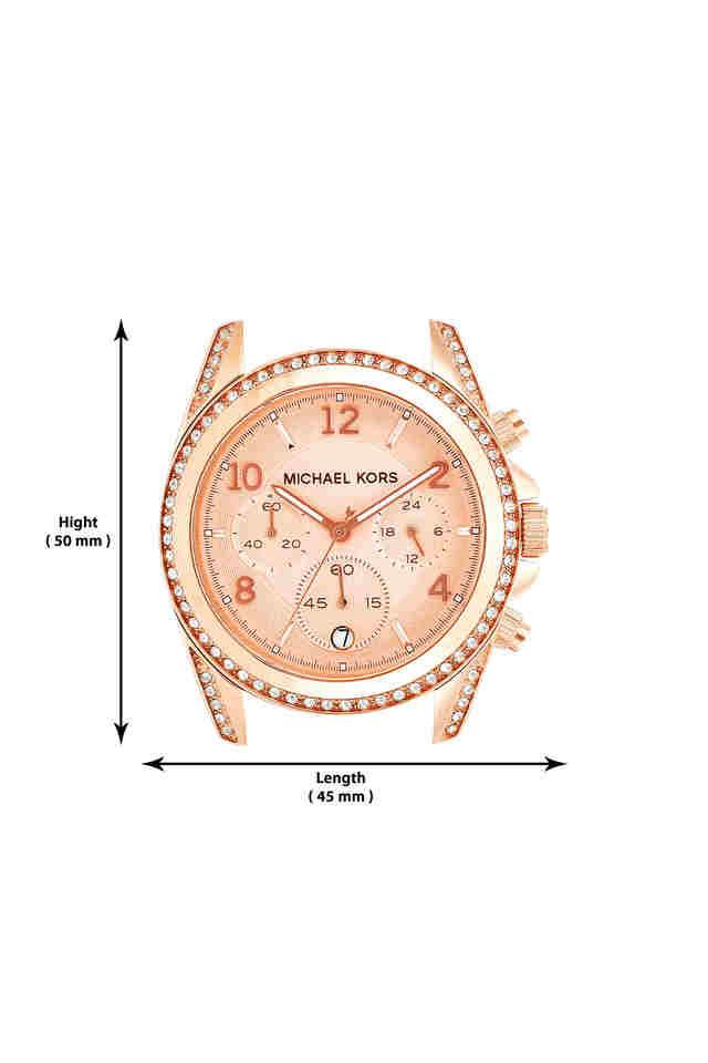 Buy MICHAEL KORS Womens 39 mm Blair Rose Gold Dial Stainless Steel Chronograph Watch MK5263 Shoppers Stop