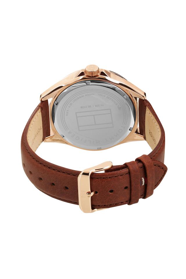 TOMMY HILFIGER Mens Brown Leather Multi-Function Watch NBTH1791367 | Shoppers