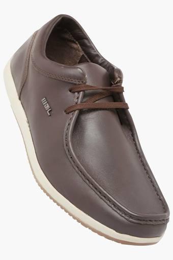 are woodland shoes made of leather