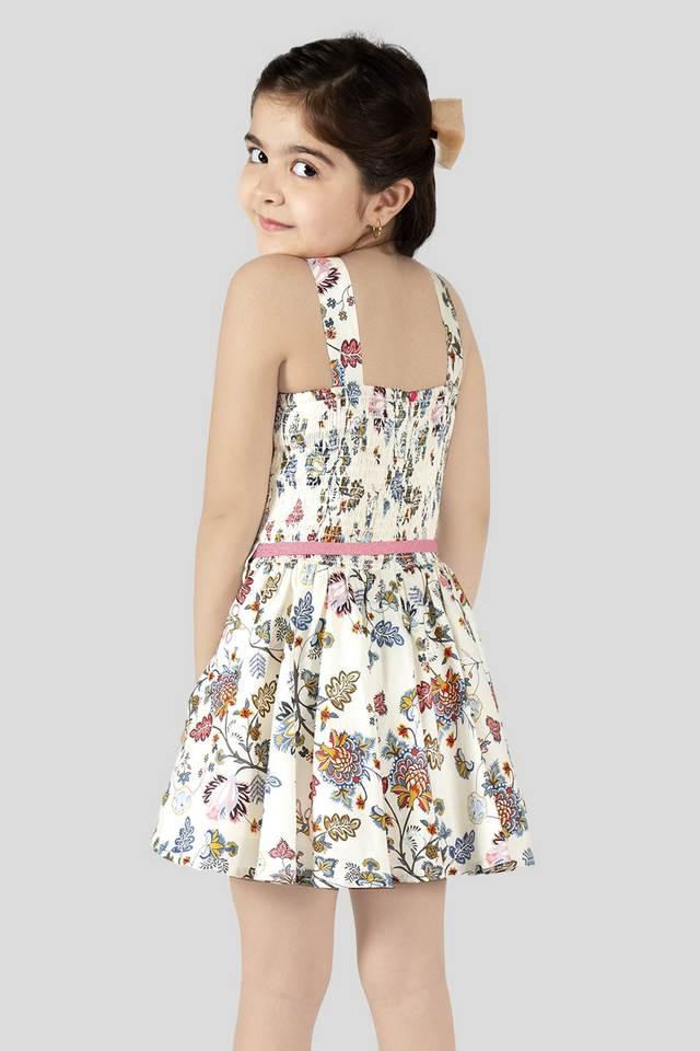 Printed Polyester Y Neck Girls Dress