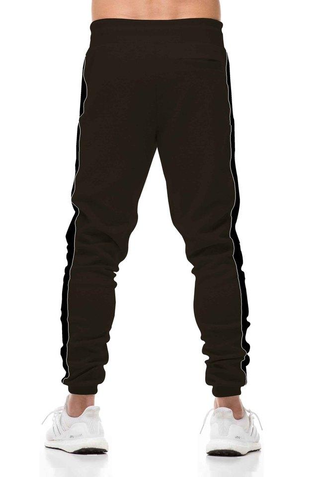 Solid Cotton Blend Slim Fit Men's Track Pants