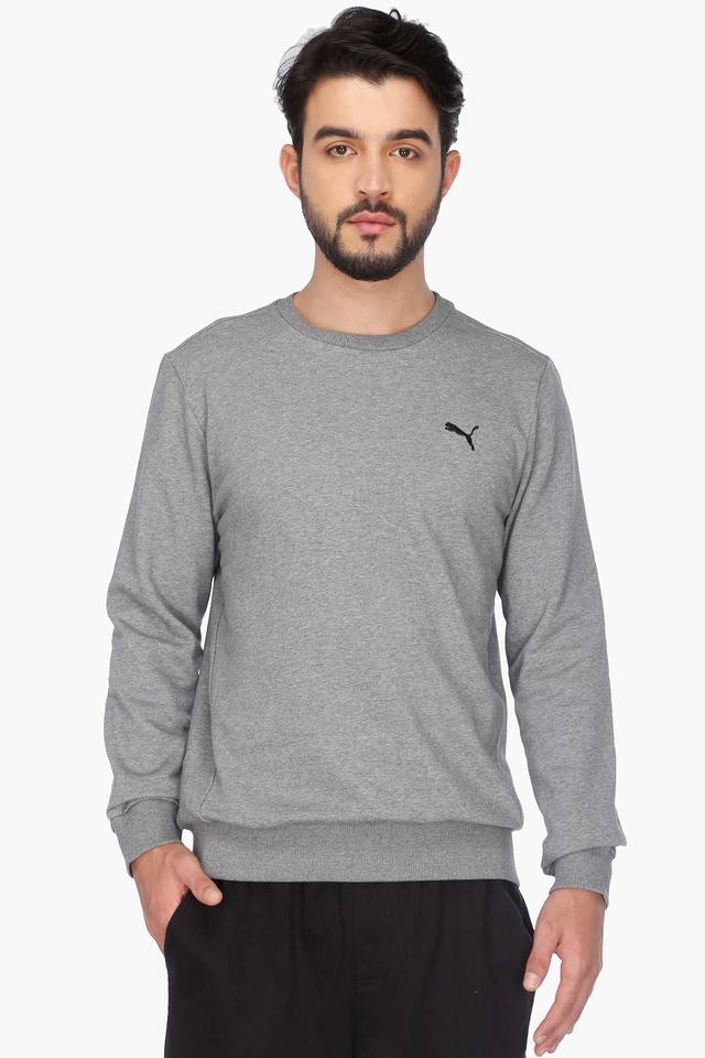 Buy PUMA Grey Mens Full Sleeves Round Neck Solid T Shirt Shoppers Stop