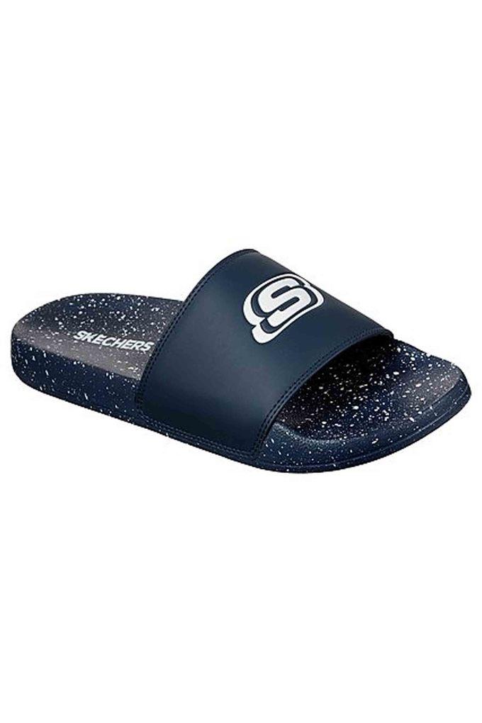 Buy SKECHERS Navy Synthetic Mens Flip Flops | Shoppers Stop