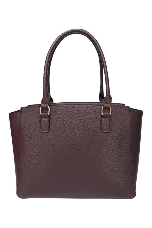 COEN tote bag in burgundy calfskin leather | TSATSAS