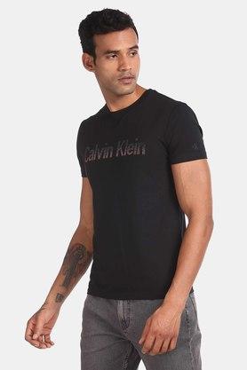 Calvin Klein Jeans Printed Men Round Neck Black T-Shirt - Buy Calvin Klein  Jeans Printed Men Round Neck Black T-Shirt Online at Best Prices in India