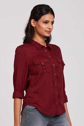 Women's Comfort Cotton/TENCEL Shirt, Long-Sleeve