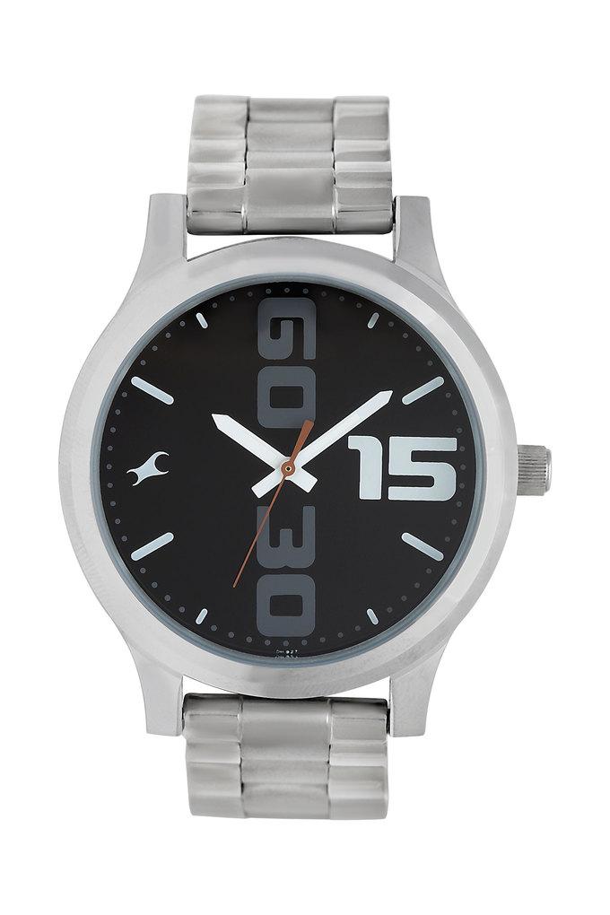 Buy FASTRACK Mens Analogue Black Dial Metallic Watch 38051SM04