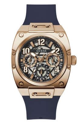 Buy GUESS Mens 43 mm Steel GW0456G2 Stainless Stop Phoenix Watch - | Dial Shoppers Analog Champagne