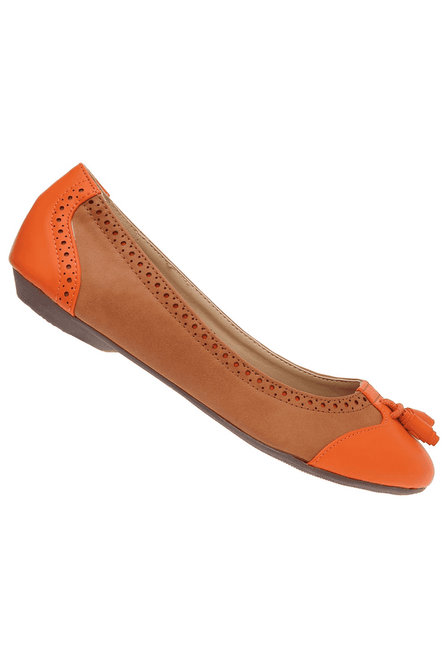 Orange cheap flat shoes