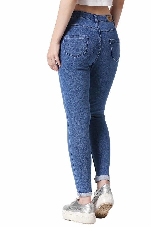 Buy Next Choice Women's Denim Lycra Solid Skinny Fit High Waist Stretchable  Full-Length Jeggings (30, Sky Blue) at