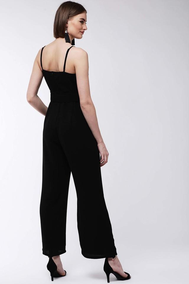 LONG SLEEVELESS JUMPSUIT - Black