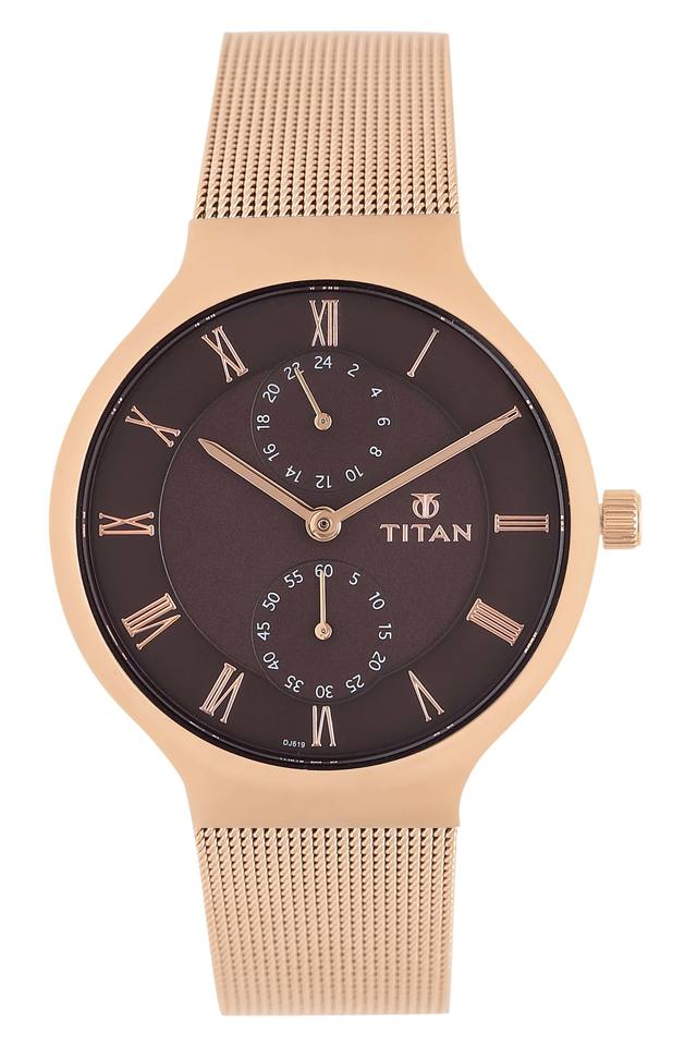 Buy TITAN Womens Round Dial Metallic Analogue Watch 95068WM01