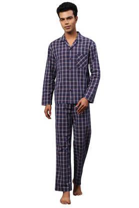 Buy BSTORIES Red Checks Cotton Regular Fit Men s Pyjama Set