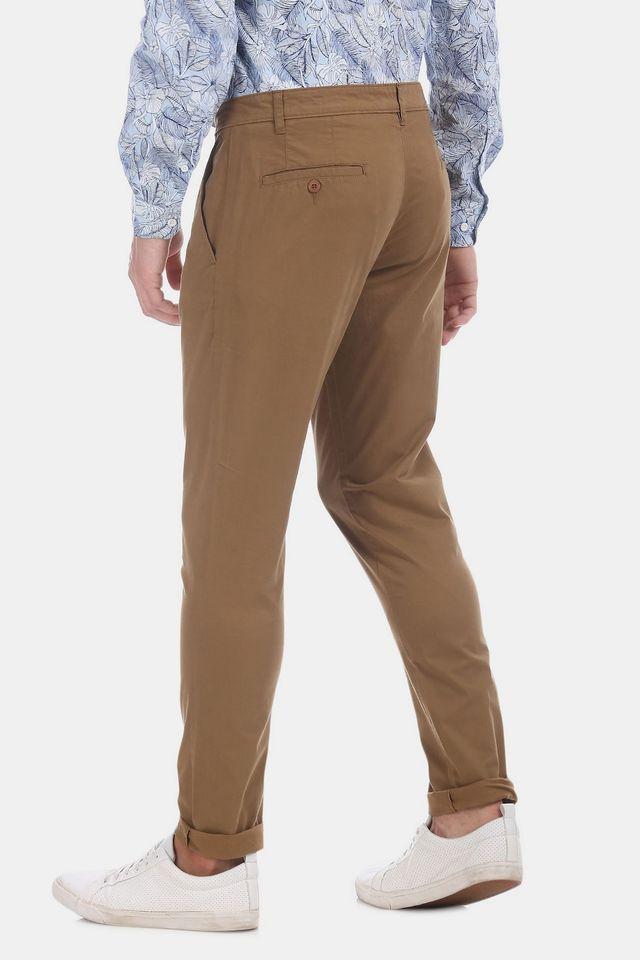 Buy RUGGERS Solid Cotton Slim Fit Mens Casual Trousers  Shoppers Stop