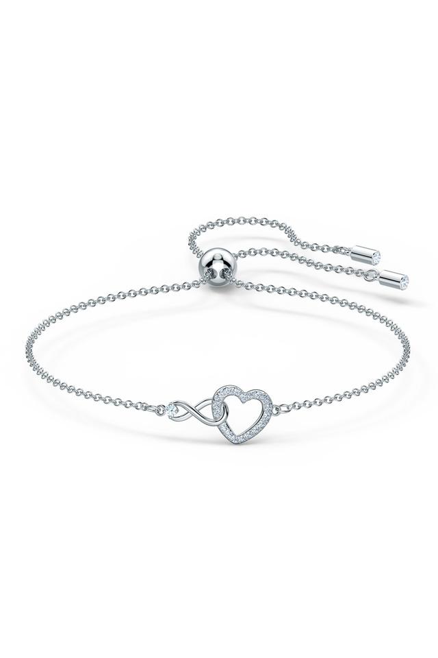 Swarovski Infinity bangle Infinity and heart White Mixed metal finish   Swarovski