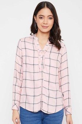 Pink checked shop shirt womens