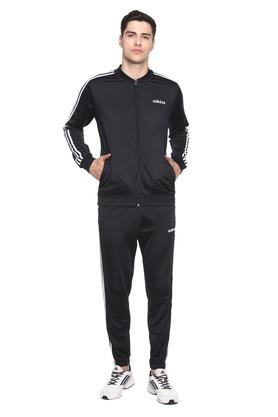 Mens adidas best sale black tracksuit