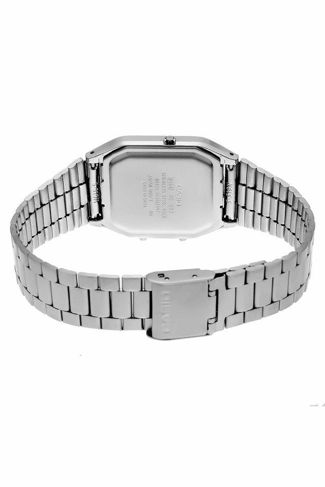 Unisex White Dial Stainless Steel Analog Digital Watch